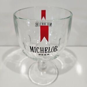 Vintage Michelob Beer Thumbprint Heavy Glass Goblet - Collectible